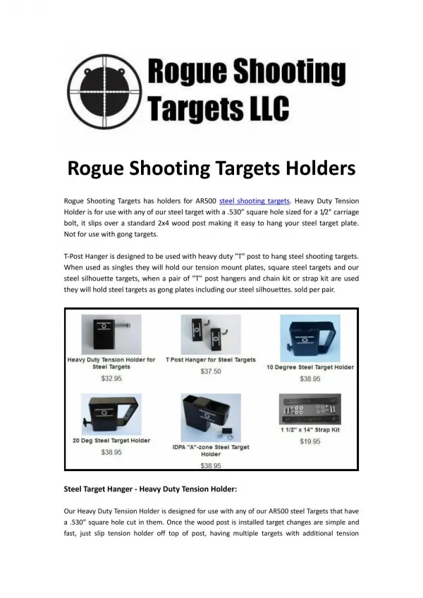 Looking for Best Shooting Targets Holders