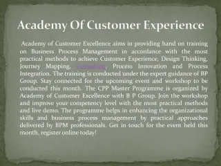 Customer Experience - slide 1