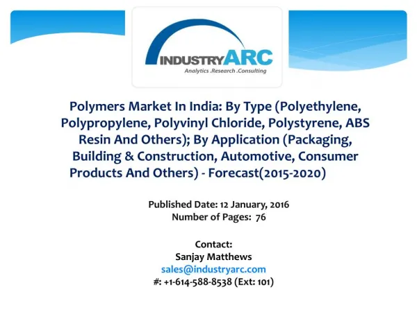 Polymers Market in India
