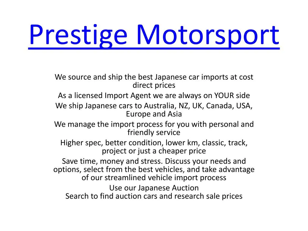 prestige motorsport