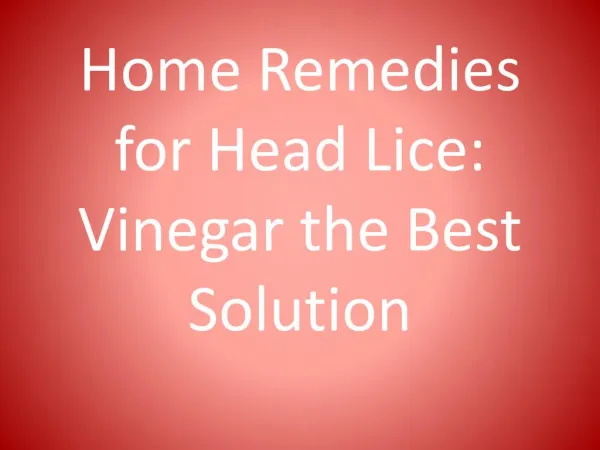 Home Remedies for Head Lice: Vinegar the Best Solution