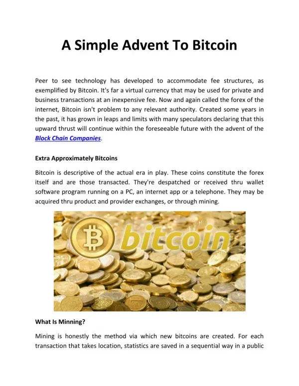 A Simple Advent To Bitcoin