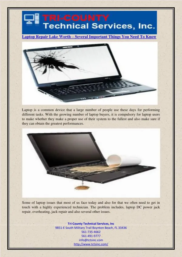 Laptop Repair Lake Worth – Several Important Things You Need To Know