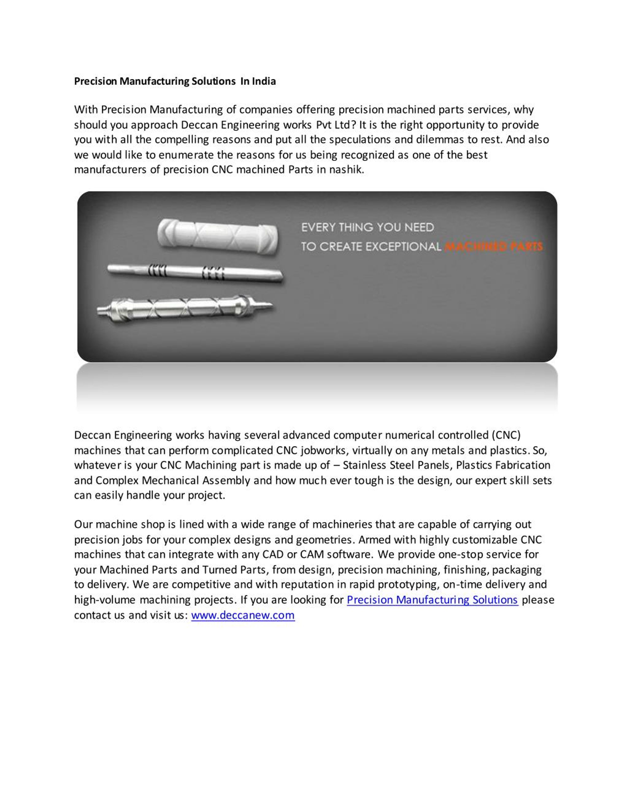 PPT - Precision Manufacturing Solutions In India PowerPoint ...