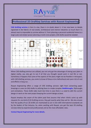 Professional 2D Drafting Services with Rayvat Engineering - slide 1