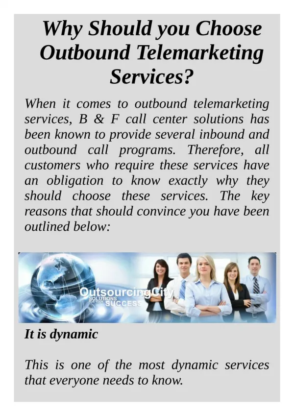 Why Should you Choose Outbound Telemarketing Services?