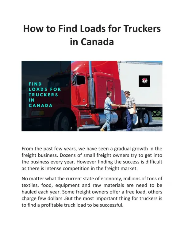 How to Find Loads for Truckers in Canada