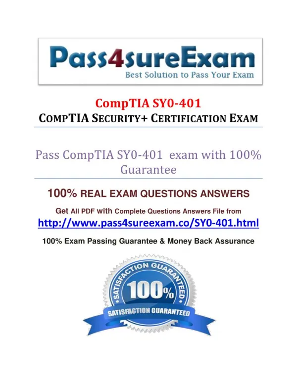 Pass4sure SY0-401 Practice Exam