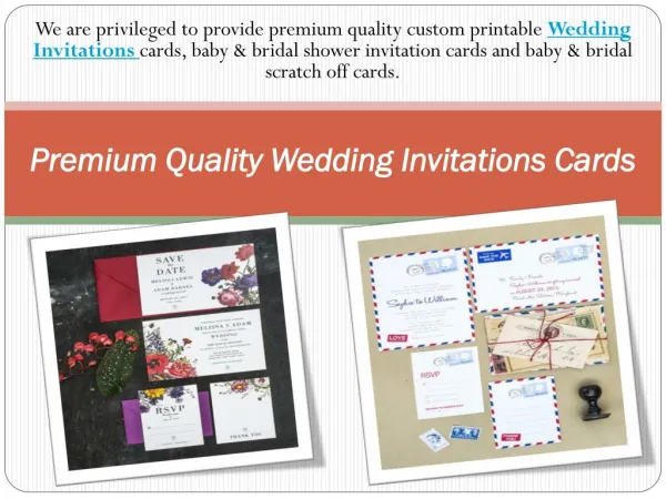 Premium Quality Wedding Invitations Cards