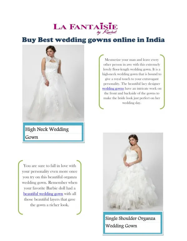 La fantaisie Bridal Gown Collection India