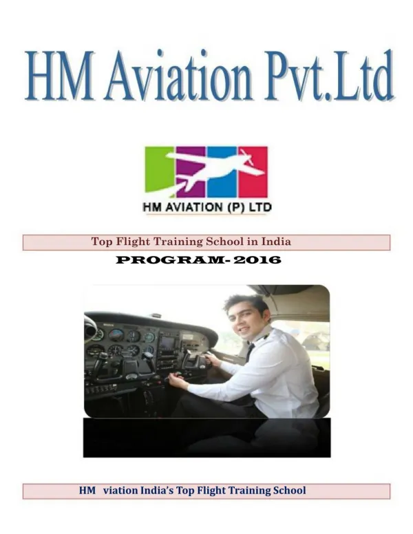 HM Aviation India’s Top Flight Training School
