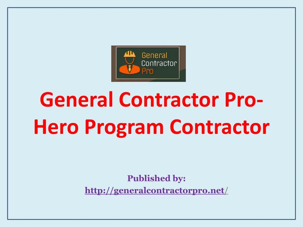 general contractor pro hero program contractor