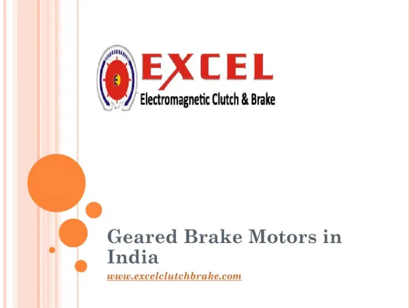 Geared Brake Motors in India
