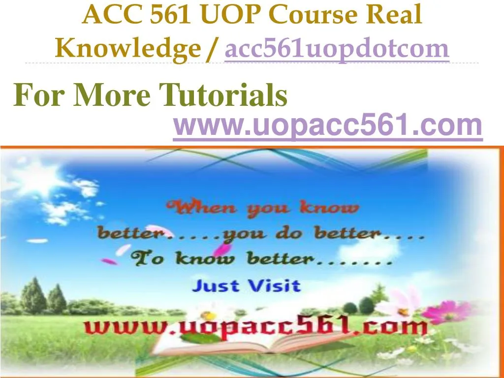 acc 561 uop course real knowledge acc561uopdotcom
