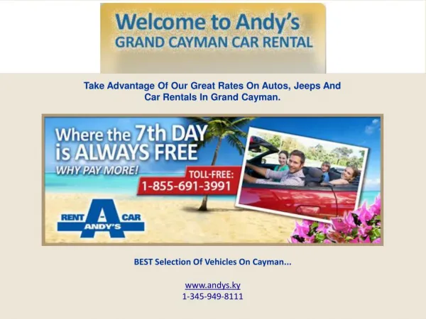 How Travelers can enjoy Car Rental Services in the Cayman Islands.
