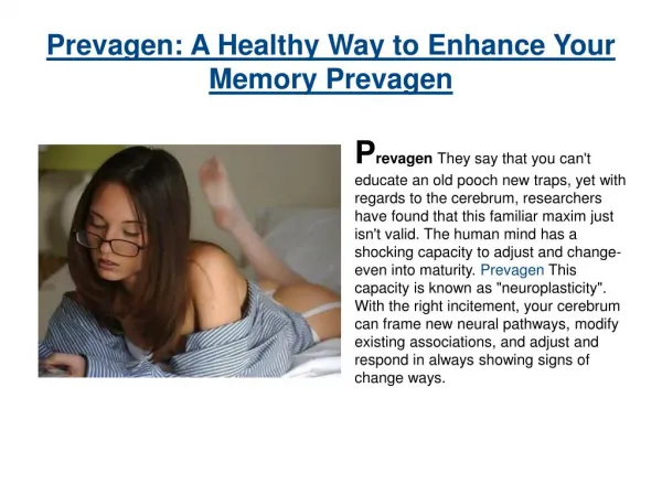Prevagen Supplement to Boost Your Brain Power