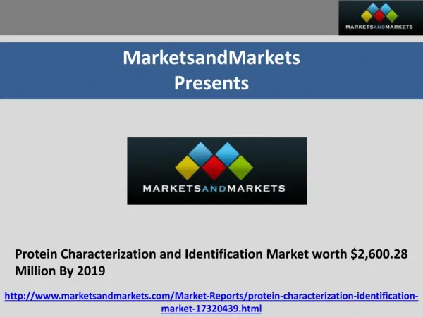 Protein Characterization and Identification Market worth $2,600.28 Million By 2019
