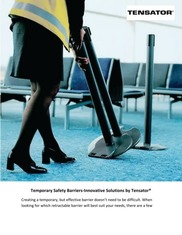 Temporary Safety Barriers-Innovative Solutions by Tensator®