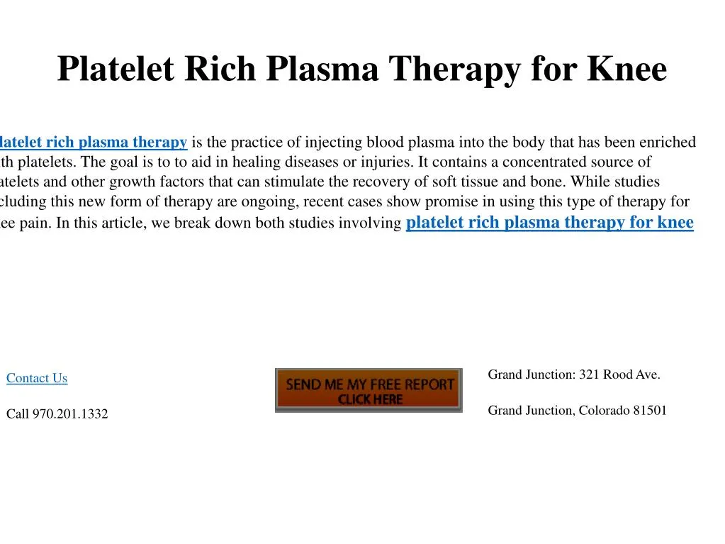platelet rich plasma therapy for knee
