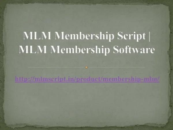 MLM Membership Script | MLM Membership Software