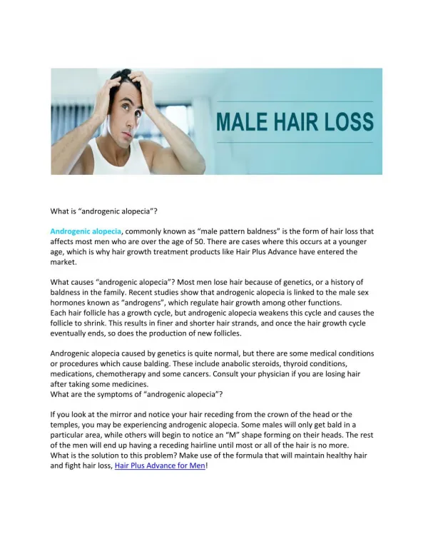 Why Men Lose Hair?