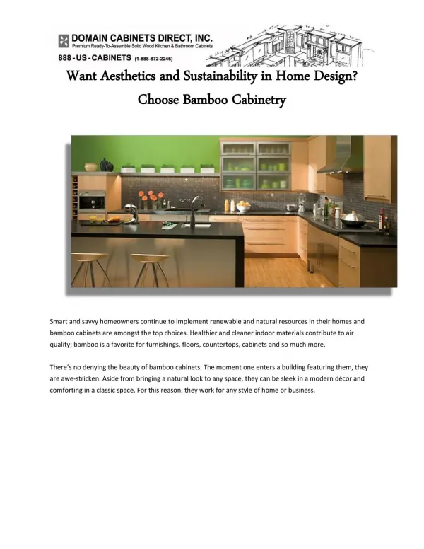Want Aesthetics and Sustainability in Home Design Choose Bamboo Cabinetry