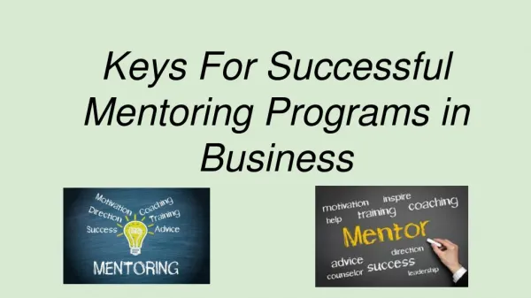 Key For Successful Mentoring Programs In Business