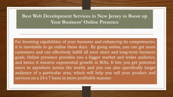 Best Web Development Services in New Jersey to Boost up Your Business’ Online Presence