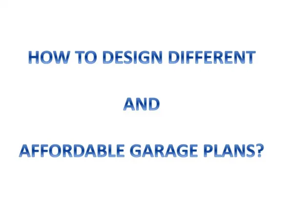 Get Cost Effective Garage Plans