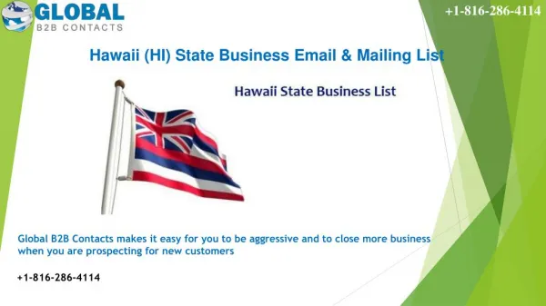 Hawaii State Business Email & Mailing List