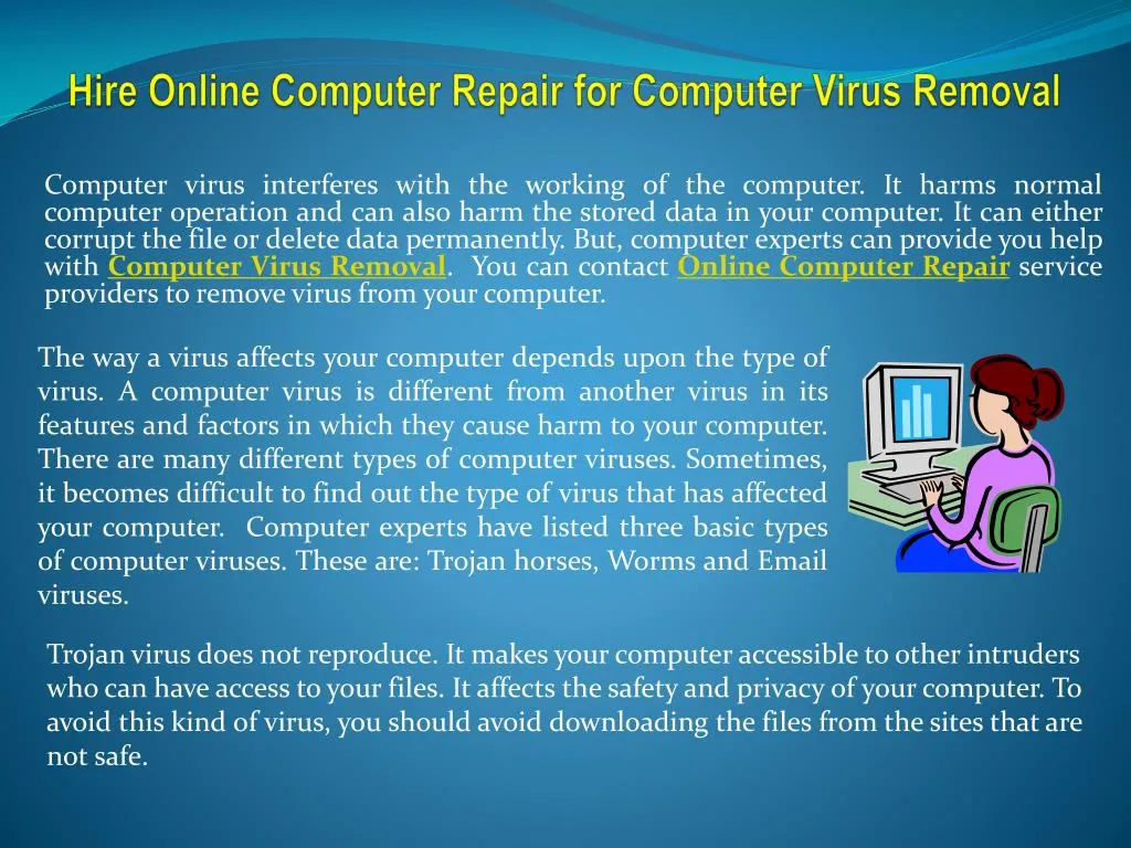 hire online computer repair for computer virus removal