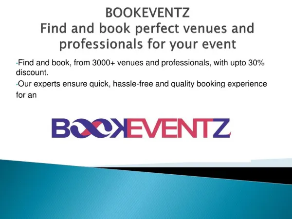 BookEventZ - Find and book perfect venues and professionals for your event