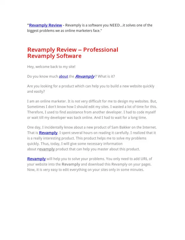 Revamply Review -How I'm saving $1000s this year