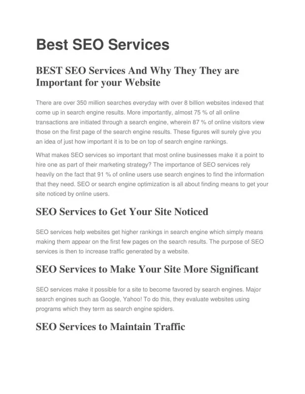 effective seo services