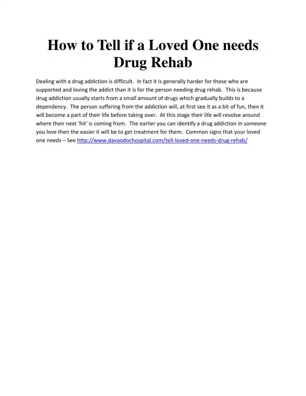 How to Tell if a Loved One needs Drug Rehab