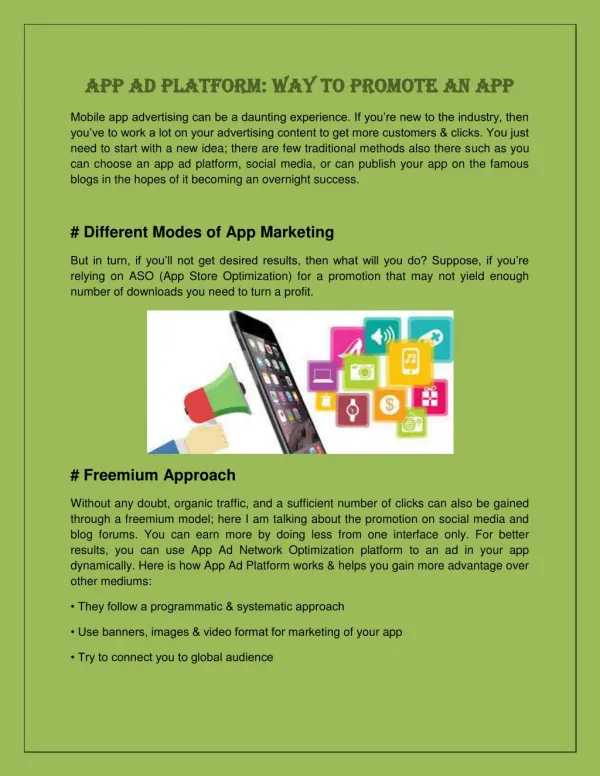 App Ad Platform: Way to Promote an App