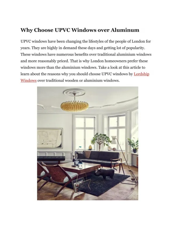 Why Choose UPVC Windows over Aluminum
