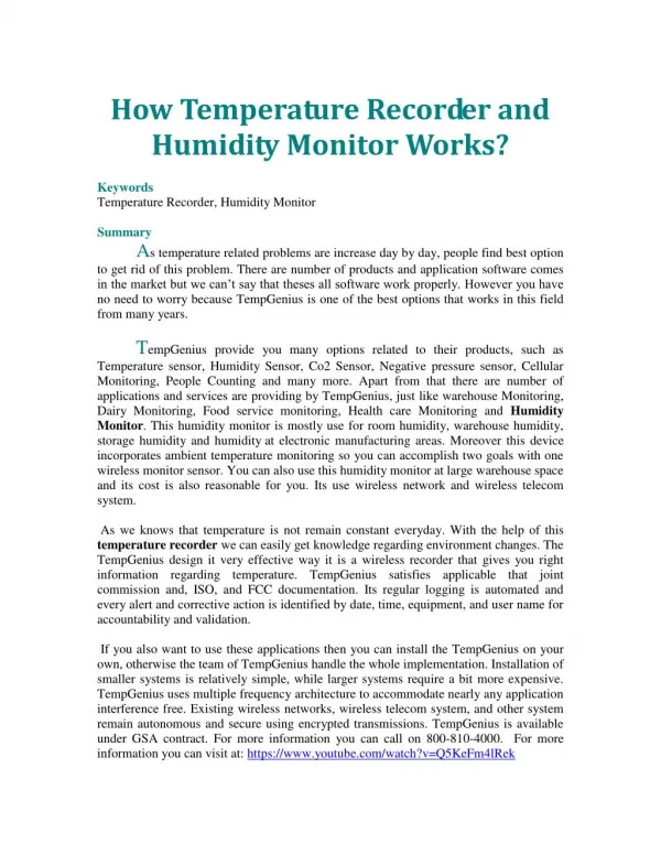 How Temperature Recorder and Humidity Monitor Works?