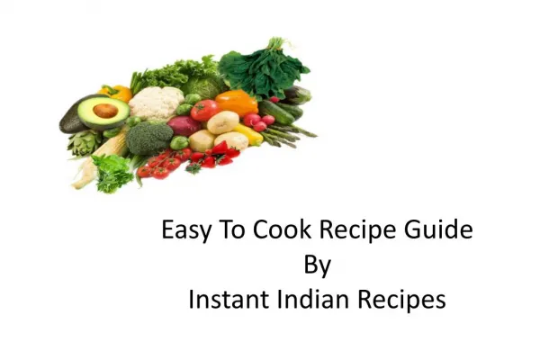 Easy to cook recipe Guide