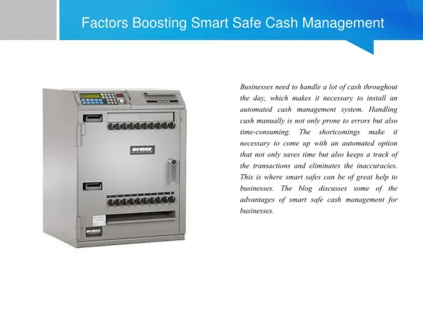 Factors Boosting Smart Safe Cash Management