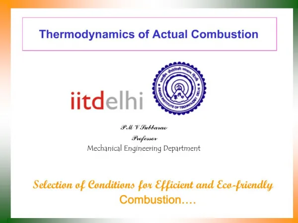 Thermodynamics of Actual Combustion