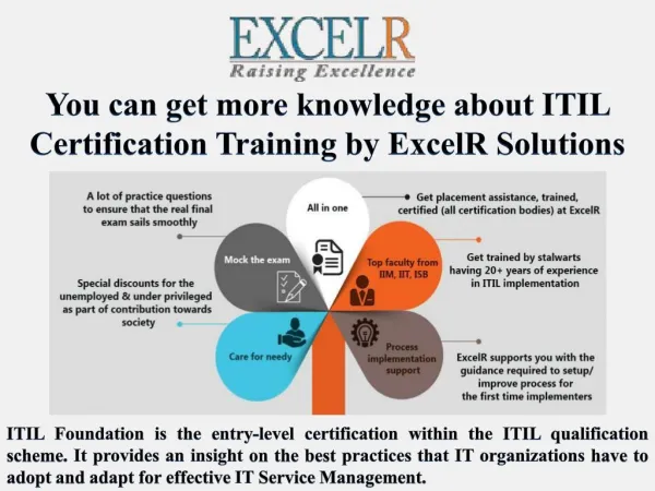 You can get more knowledge about itil certification training by excel r solutions