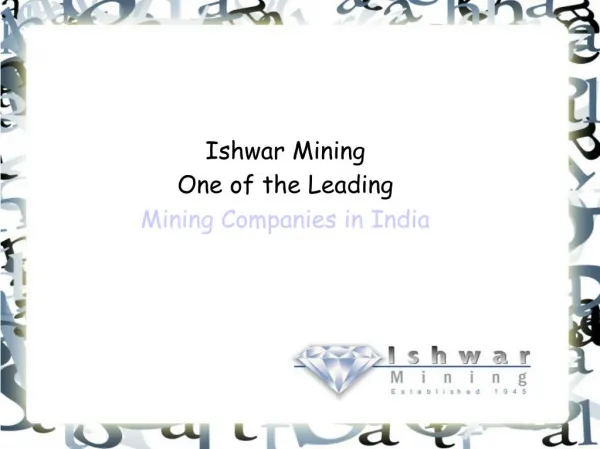Ishwar Mining- Mining Companies in India