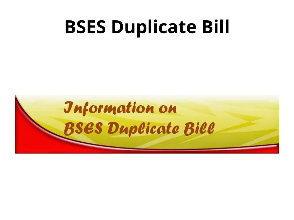 bses duplicate bill
