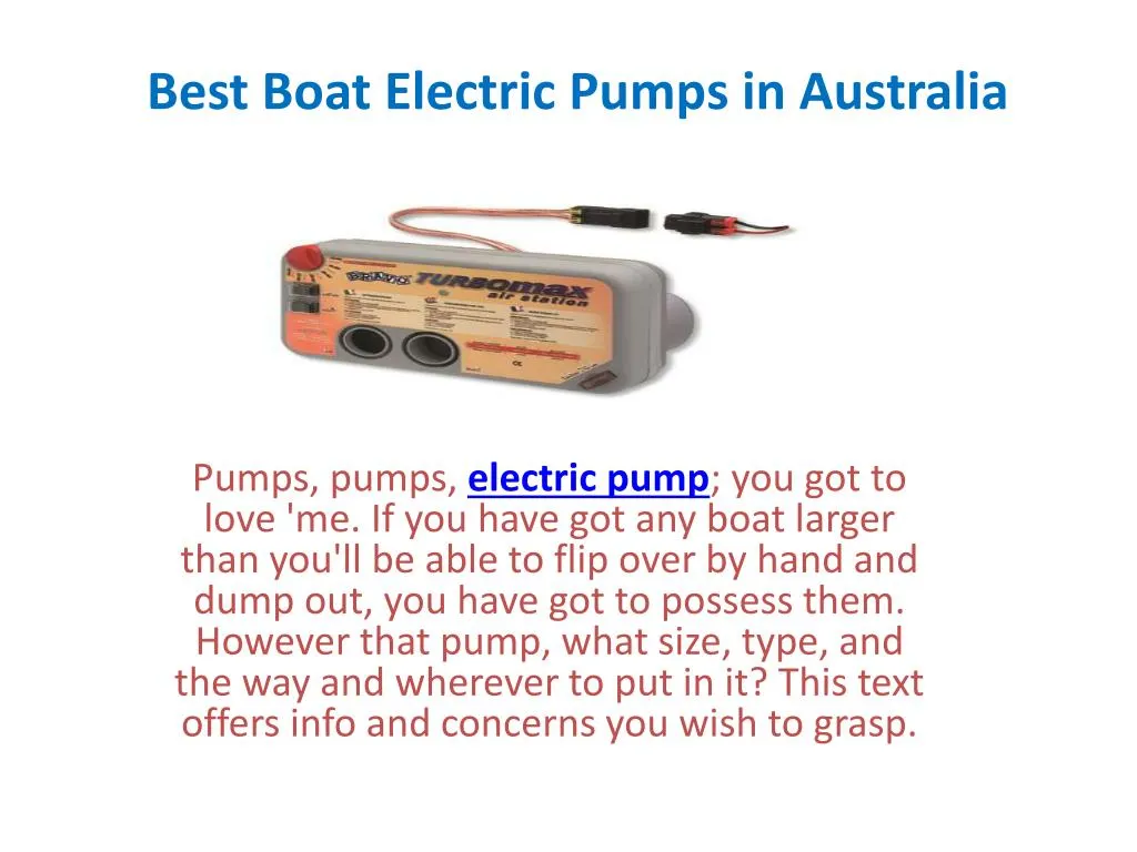 best boat electric pumps in australia