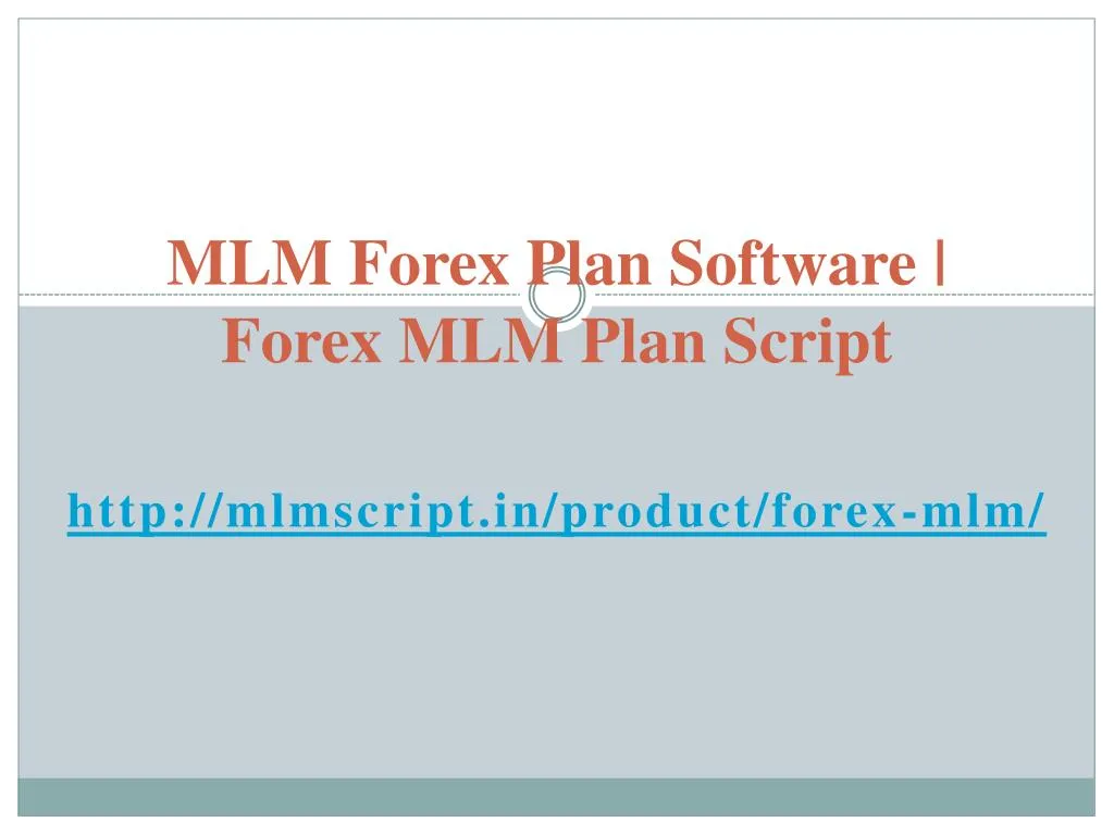 mlm forex plan software forex mlm plan script