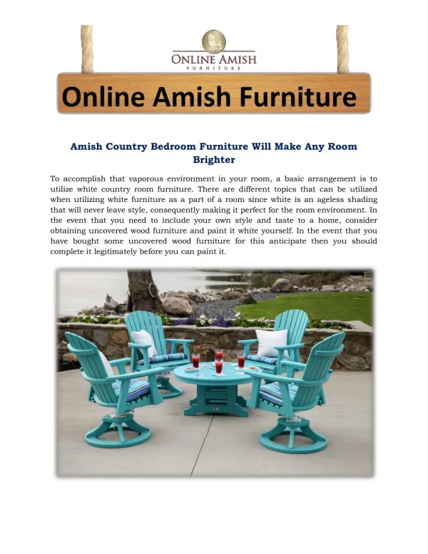 Amish Country Bedroom Furniture Will Make Any Room Brighter