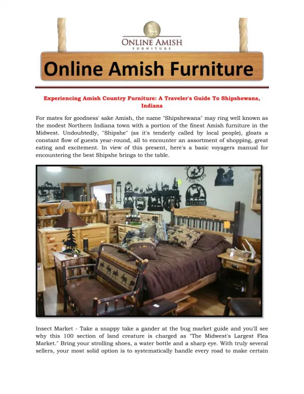 Experiencing Amish Country Furniture: A Traveler's Guide To Shipshewana, Indiana
