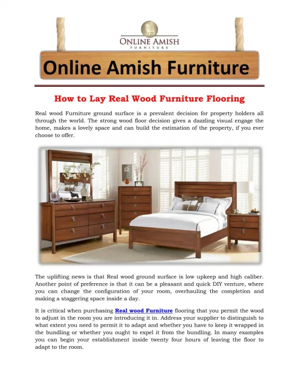 How to Lay Real Wood Furniture Flooring