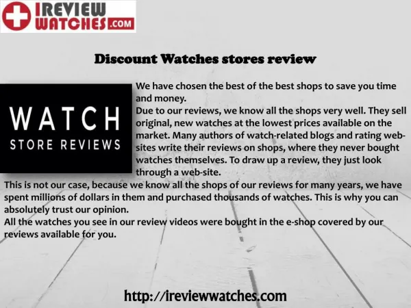 Discount Watches Stores Review
